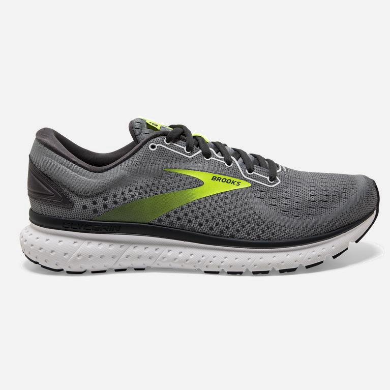 Brooks Glycerin 18 Mens Road Running Shoes - Primer Grey/Ebony/Nightlife - Philippines (126075NIJ)